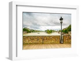 Love Padlocks on Pont Des Arts Bridge, Seine River in Paris, France.-stevanzz-Framed Photographic Print