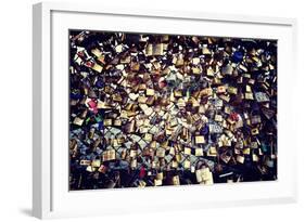 Love padlocks on the bridge - Paris - France-Philippe Hugonnard-Framed Photographic Print