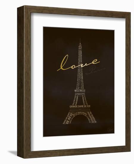 Love Paris - Black and Gold-Dominique Vari-Framed Art Print