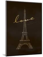 Love Paris - Black and Gold-Dominique Vari-Mounted Art Print