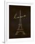 Love Paris - Black and Gold-Dominique Vari-Framed Art Print