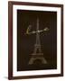 Love Paris - Black and Gold-Dominique Vari-Framed Art Print