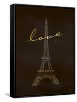 Love Paris - Black and Gold-Dominique Vari-Framed Stretched Canvas