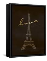 Love Paris - Black and Gold-Dominique Vari-Framed Stretched Canvas