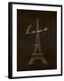 Love Paris - Black and Gold-Dominique Vari-Framed Art Print