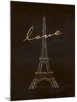 Love Paris - Black and Gold-Dominique Vari-Mounted Art Print