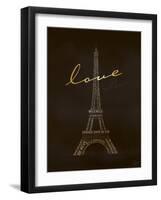 Love Paris - Black and Gold-Dominique Vari-Framed Art Print