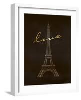 Love Paris - Black and Gold-Dominique Vari-Framed Art Print