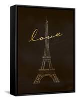 Love Paris - Black and Gold-Dominique Vari-Framed Stretched Canvas