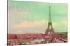 Love Paris Eiffel Tower-Cora Niele-Stretched Canvas