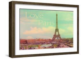 Love Paris Eiffel Tower-Cora Niele-Framed Giclee Print