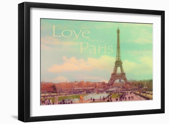 Love Paris Eiffel Tower-Cora Niele-Framed Giclee Print