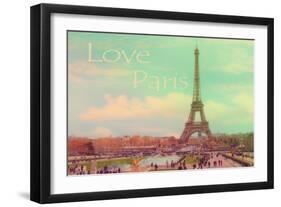 Love Paris Eiffel Tower-Cora Niele-Framed Giclee Print