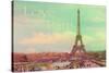 Love Paris Eiffel Tower-Cora Niele-Stretched Canvas