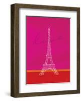 Love Paris - Pink and Red-Dominique Vari-Framed Art Print