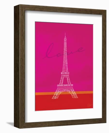 Love Paris - Pink and Red-Dominique Vari-Framed Art Print