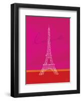 Love Paris - Pink and Red-Dominique Vari-Framed Art Print