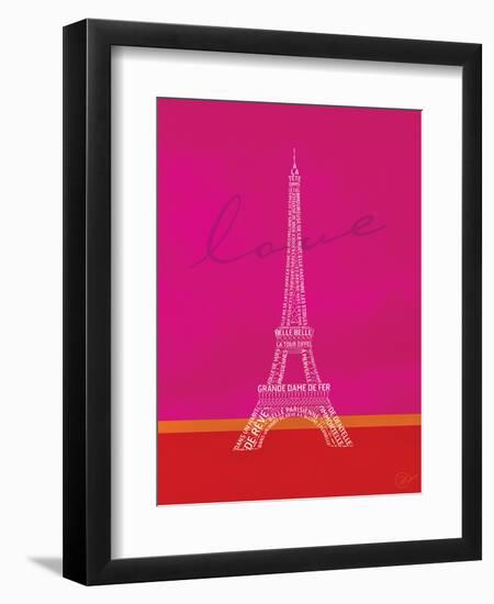 Love Paris - Pink and Red-Dominique Vari-Framed Art Print