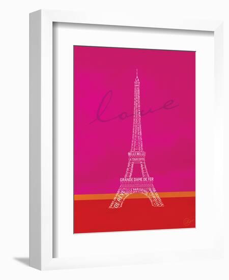 Love Paris - Pink and Red-Dominique Vari-Framed Art Print