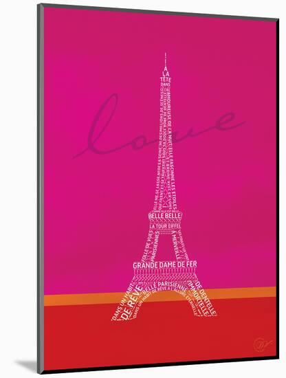 Love Paris - Pink and Red-Dominique Vari-Mounted Art Print