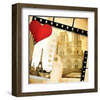 Love Paris - Vintage Photo-Album-Maugli-l-Framed Art Print