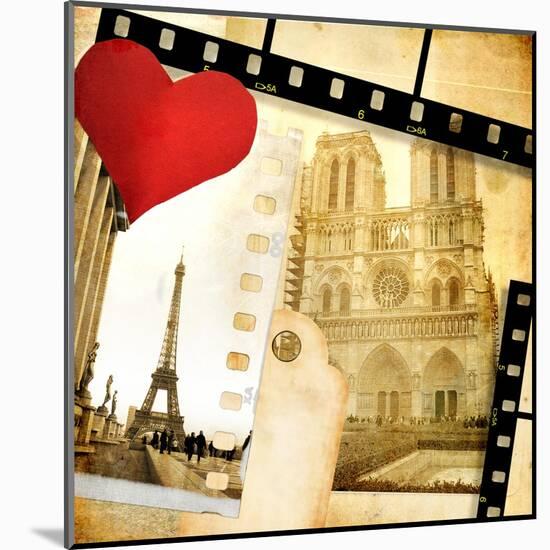 Love Paris - Vintage Photo-Album-Maugli-l-Mounted Art Print