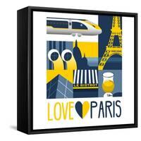 Love Paris-Claire Huntley-Framed Stretched Canvas
