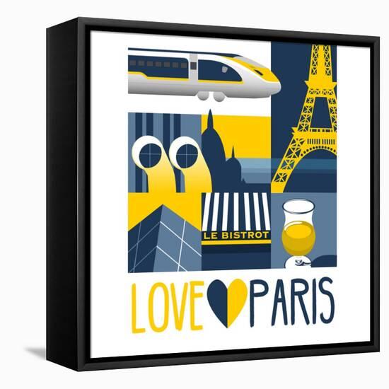 Love Paris-Claire Huntley-Framed Stretched Canvas