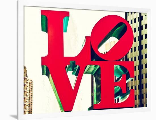 Love Park, Jfk Plaza, Museum of Art, Philadelphia, Pennsylvania, US, White Frame-Philippe Hugonnard-Framed Art Print