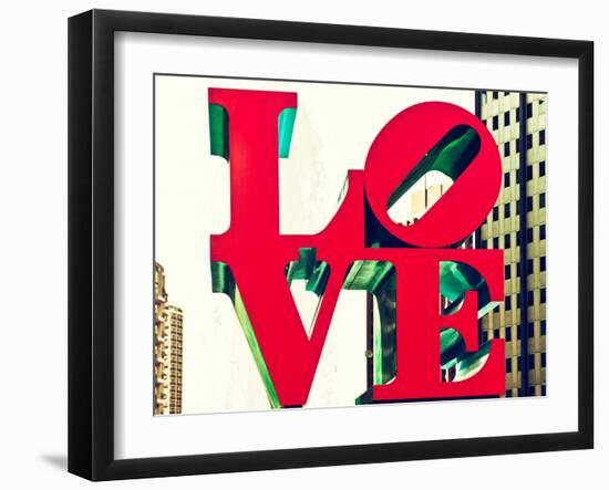 Love Park, Jfk Plaza, Museum of Art, Philadelphia, Pennsylvania, US, White Frame-Philippe Hugonnard-Framed Art Print