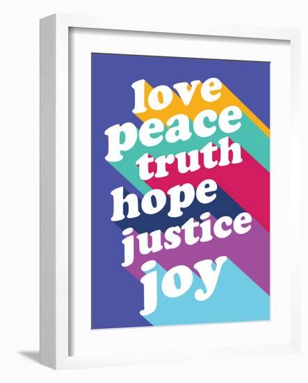 Love, Peace, Truth-null-Framed Art Print