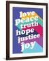 Love, Peace, Truth-null-Framed Art Print