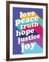 Love, Peace, Truth-null-Framed Art Print