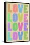 Love Pop-Art Pastel Art Print Poster-null-Framed Stretched Canvas
