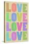 Love Pop-Art Pastel Art Print Poster-null-Stretched Canvas