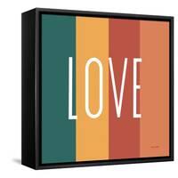 Love Rainbow Retro-Ann Kelle-Framed Stretched Canvas