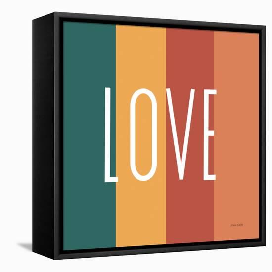 Love Rainbow Retro-Ann Kelle-Framed Stretched Canvas