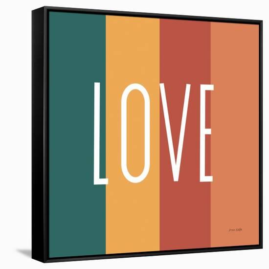 Love Rainbow Retro-Ann Kelle-Framed Stretched Canvas