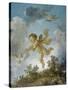 Love Reaching for a Dove-Jean-Honoré Fragonard-Stretched Canvas