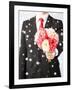 Love, Romance, Holiday, Celebration - Young Man Giving Bouquet of Flowers-dolgachov-Framed Photographic Print