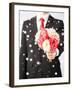 Love, Romance, Holiday, Celebration - Young Man Giving Bouquet of Flowers-dolgachov-Framed Photographic Print