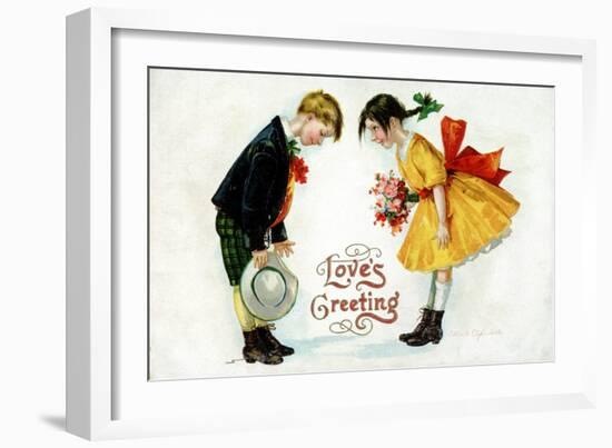 Love's Greeting Postcard by Ellen H. Clapsaddle-David Pollack-Framed Giclee Print