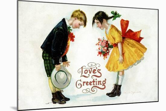 Love's Greeting Postcard by Ellen H. Clapsaddle-David Pollack-Mounted Giclee Print