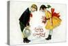 Love's Greeting Postcard by Ellen H. Clapsaddle-David Pollack-Stretched Canvas