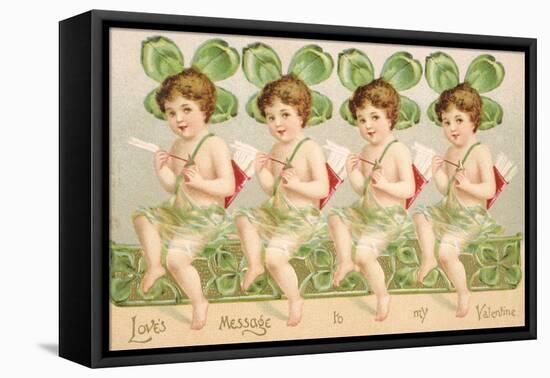 Love's Message to My Valentine Victorian Valentine-David Pollack-Framed Stretched Canvas