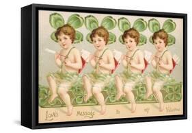 Love's Message to My Valentine Victorian Valentine-David Pollack-Framed Stretched Canvas