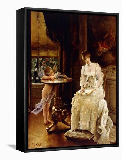 Love's Messenger-Alfred Emile Léopold Stevens-Framed Stretched Canvas