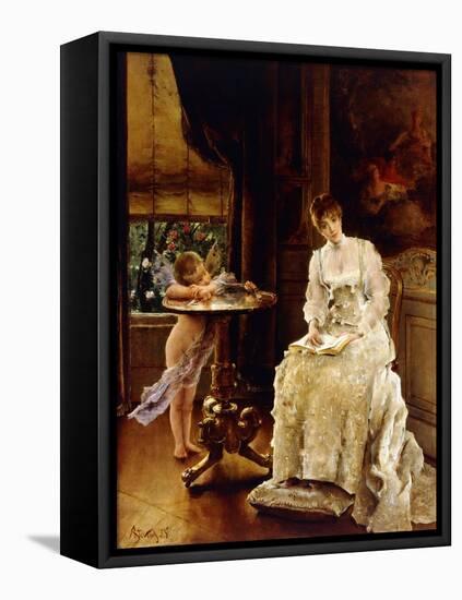 Love's Messenger-Alfred Emile Léopold Stevens-Framed Stretched Canvas