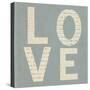 Love Script on Blue-Tom Quartermaine-Stretched Canvas