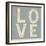 Love Script on Blue-Tom Quartermaine-Framed Giclee Print